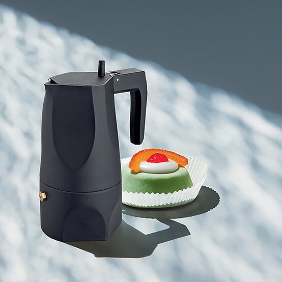 Alessi Ossidiana Medium Espresso Maker in Black