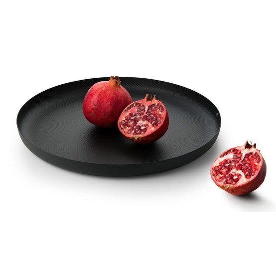 Alessi Round Textured Tray in Black