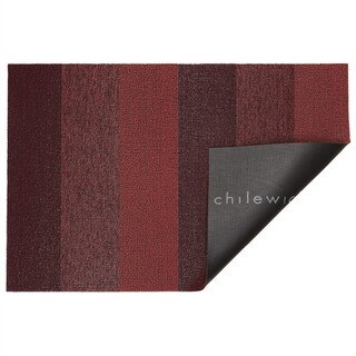 Chilewich Marbled Stripe Shag Mat In Ruby