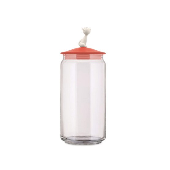Alessi Mio Cat Food Jar Red Orange