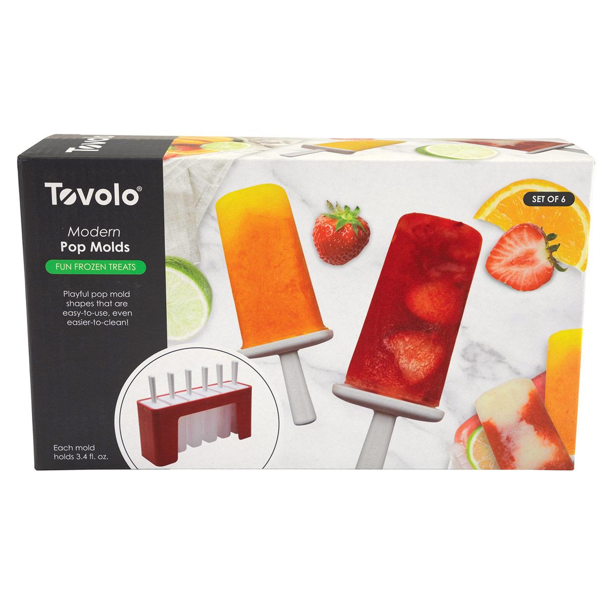 Tovolo Modern Pop Molds with Tray in Candy Apple Red