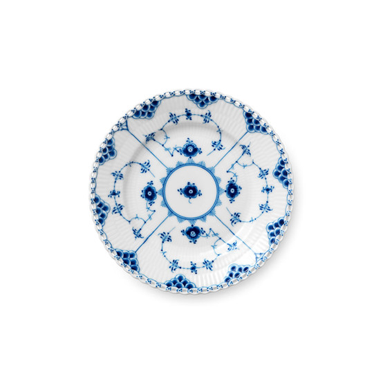 Blue Fluted Full Lace Bread and Butter Plate