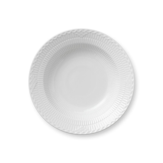 White Fluted Half Lace Soup Plate