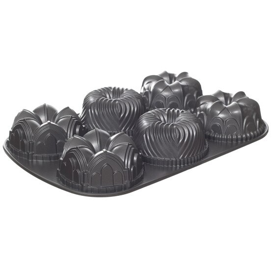 Nordic Ware Pro Cast Heavy Cast Aluminum Multi Mini Bundt Pan 6