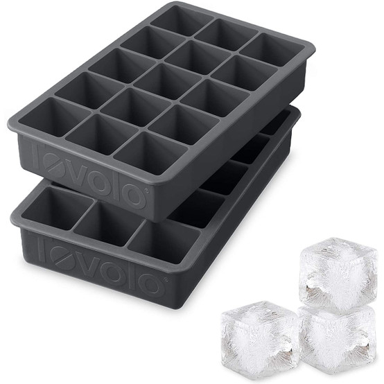 Perfect Cube Ice Tray in Charcoal (Set of 2)